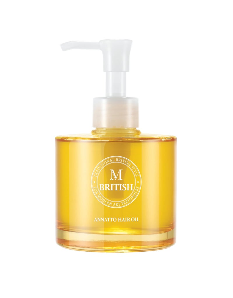 BRITISH M Annatto Hair Oil 4.73 fl. oz â€“ Frizz-Free Shine, Deep Hydration, Natural Vegan Formula, UV Protection, Salon-Quality for All Hair Types - Image 1